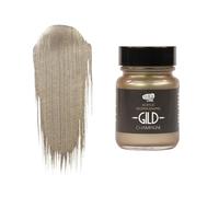 Guild Lane GILD Metallic Acrylic Enamel Paint - Champagne - For Wood, Metal, Glass, Furniture & Crafts - Water-Based, Non-Tarnish Finish - 30ml Jar - Made in Britain