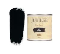 Guild Lane Jubilee Furniture Paint - Jet Black 250ml - Multi-Surface Paint for Wood, Metal, Glass & More - Durable, Water-Based, Soft Sheen Finish - No Primer or Wax Needed