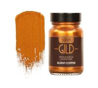 Guild Lane Super GILD Burnt Copper Acrylic Paint - High Pigment Metallic Enamel for Wood, Metal, Ceramics, Glass, Plastic, Canvas & More - Water-Based, Non-Tarnish Finish - 60ml