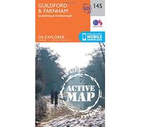 Guildford & Farnham Map | Weatherproof | Godalming & Farnborough | Ordnance Survey | OS Explorer Active Map 145 | England | Walks | Hiking | Maps | Adventure
