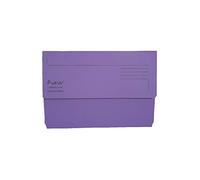 Guildhall Bright Document Wallet. Manufactured from 300gsm 100% recycled manilla. Foolscap wallet with a 145mm flap and 32mm gusset to hold around 180 sheets. Colour - Purple.