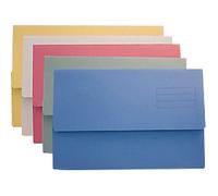 Guildhall Document Wallet DW250-ASTZ A4, Foolscap Flap Cardboard Landscape 27 (W) x 3.2 (D) x 24.3 (H) cm Assorted Pack of 50