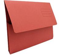 Guildhall Document Wallet DW250-REDZ A4, Foolscap Flap Cardboard Landscape 27 (W) x 14 (D) x 37.5 (H) cm Red Pack of 50