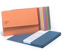 Guildhall Document Wallet Manilla Foolscap 285gsm Assorted Colours (Pack 50)