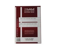 Guildhall Headliner Account Book Casebound 298x203mm 6 Cash Columns 80 Pages Red