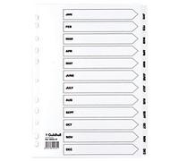 Guildhall Jan - Dec Alphabetical Dividers A4 White 12 Part Cardboard 11 Holes MWDJ-DZ