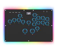 GuileKeys GK-18 Leverless Arcade Stick, All-Button Fight Controller with 18 Keys, RGB Lights, Hot-Swappable for PS5/PS4/PS3/PC/Switch, Arcade Fight Stick Black