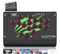 GuileKeys GM-16 Leverless Arcade Controller, Magnetic Detachable Panel, All-Button Fight Stick for PS4/PS3/PC/Switch, with OLED, Tournament Lock, RGB, Turbo & Hot-Swap