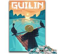 Guilin, China Travel Poster 1000 Piece Jigsaw Puzzle for Adults And Teenagers, Educational Stress Relief Toy for Is Ideal As A Gift for The Whole Family 1000pcs(50x75cm)