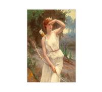 Guillamume Seignac Diana The Huntress 1870 Roman Mythology Goddess of The Hunt Moon And Nature Canvas Art Poster And Wall Art Picture Print Modern Fam