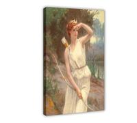 Guillamume Seignac Diana The Huntress 1870 Roman Mythology Goddess of The Hunt Moon And Nature Canvas Art Poster And Wall Art Picture Print Modern Fam
