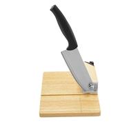 Guillotine Food Slicer, Manual Slicer Cutter with Stainless Steel Blades, Bread Slicer with Oak Cutting Board, for Cut Bacon, Rice Cakes, Beef, Cheese, Sandwiches