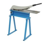 Guillotine Metal Shear 500mm Blade Steel 1.5mm Capacity Blue | 55-60 HRC hardened blade, 1.5mm capacity, 130cm floor standing height, spring return lever, pre drilled base for workshop