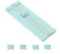 Guillotine Paper Cutter A4, 4-in-1 Paper Guillotine A4 Decorative Knife Head Papers Cutter Croppable Photographs, Suitable for Scrapbooks, Labels, Cards, and Craft Paper, Blue