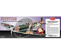 GUILLOW's Supermarine Spitfire 403 Powered Balsa Flying Model Kit | WWII Supermarine fighter for rubber power or display Includes precision parts, decals, and scale wheels Made in the USA