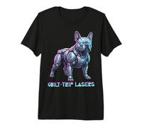 Guilt Trip Lasers Cyborg French Bulldog Laser Eyes Meme Premium T-Shirt