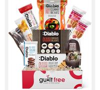 GuiltFree Assorted Sugar Free Snacks Gift Hamper Box, 0% Added Sugar Sugarfree Healthy Snack Selection Box include Chocolate, Sweets, Sauce, Bar, Gummy, Wafer Bar, Yoghurt Bar Delight Treat Box