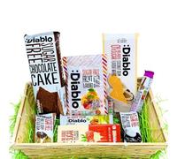 GuiltFree No Added Sugar Gift Hamper - 8 Sugar Free Snacks with Cake, Sweets, Wafers, Bars & More | Diabetic Friendly Treats in Bamboo Basket