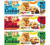 GuiltFree No Added Sugar & Sugar Free Cookies Biscuits (Pack of 3) Perfect for Diabetic Gift Hamper Basket Occassions (Choc Chip - Choc Cranberry - Choc Hazelnut, 3 Packs)