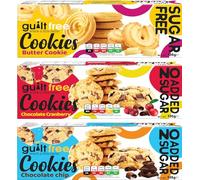 GuiltFree No Added Sugar & Sugar Free Cookies Biscuits (Pack of 3) Perfect for Diabetic Gift Hamper Basket Occassions (Butter Cookie ? Choc Cranberry - Choc Chip, 3 Packs)