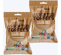 Guiltfree Sugar Free Assorted Toffees Retro Classic Sweet Milk Chocolate Toffee Sweets | for Diabetic Gift Hamper Basket Available - Perfect for Gifting | 2 x 75g Resealable Pack