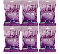Guiltfree Sugar Free Blackcurrant and Liquorice Sweets Retro Classic Sweet Hard Boiled Hard Sweets | for Diabetic Gift Hamper Basket Available - Perfect for Gifting | 6 x 75g Resealable Pack