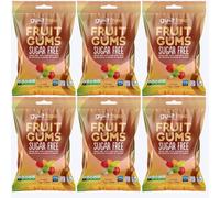 Guiltfree Sugar Free Fruit Gums Sweets Gummy Chewy Sweets | for Diabetic Gift Hamper Basket Available - Perfect for Gifting | 6 x 75g Resealable Pack
