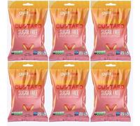 Guiltfree Sugar Free Rhubarb and Custard Sweets Retro Classic Sweet Hard Boiled Hard Sweets | for Diabetic Gift Hamper Basket Available - Perfect for Gifting | 6 x 75g Resealable Pack