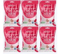 Guiltfree Sugar Free Strawberry Cream Sweets Retro Classic Sweet Hard Boiled Hard Sweets | for Diabetic Gift Hamper Basket Available - Perfect for Gifting | 6 x 75g Resealable Pack