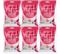 Guiltfree Sugar Free Strawberry Creme Sweets Retro Classic Sweet Hard Boiled Hard Sweets | for Diabetic Gift Hamper Basket Available - Perfect for Gifting | 75g (Pack of 6)