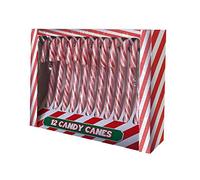 Guilty Gadgets 12 x Candy Canes - Gift Sweets for School Children and Christmas Tree Decoration Green Red and White Elves Design - Pepermint Flavour