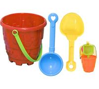 Guilty Gadgets Beach Sand Bucket Castle Set Tools With Rake and Spade Tools Children Outdoor Toy For your Spring/Summer Holiday