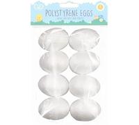 Guilty Gadgets Pack of 8 Easter Foam Polystyrene Eggs Create your own Arts Crafts Patterns for Decorative Display