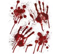 Guilty Gadgets PACK OF TWO - Halloween Bloody Hands Window Stickers Decoration - Bloody designs HAND PRINTS with Blood Splatter