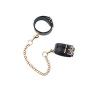 Guilty Pleasure BDSM Premium Ankle Cuffs with Chain Black 60 cm