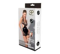 Guilty Pleasure Fetish Wear Datex & Lace Cut-Out Teddy Black XL