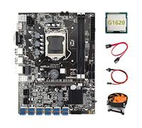 Guindxan B75 ETH Mining Motherboard 12 PCIE to USB+G1620 CPU+Cooling Fan+Switch Cable+SATA Cable DDR3 MSATA LGA1155 Motherboard