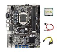 Guindxan B75 ETH Mining Motherboard 8XPCIE to USB+G1620 CPU+6Pin to Dual 8Pin Cable+Switch Cable LGA1155 B75 Motherboard