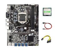 Guindxan B75 ETH Mining Motherboard 8XPCIE to USB+I3 2120 CPU+6Pin to Dual 8Pin Cable+Switch Cable LGA1155 B75 Motherboard