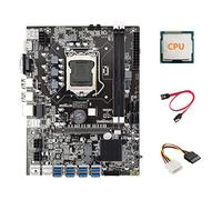 Guindxan B75 ETH Mining Motherboard 8XPCIE USB Adapter+CPU+4PIN IDE to SATA Cable+SATA Cable LGA1155 B75 USB Motherboard