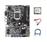 Guindxan B75 ETH Mining Motherboard 8XPCIE USB Adapter+CPU+RJ45 Network Cable+SATA Cable LGA1155 MSATA B75 Motherboard