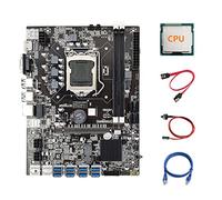 Guindxan B75 ETH Mining Motherboard 8XPCIE USB Adapter+CPU+RJ45 Network Cable+SATA Cable+Switch Cable LGA1155 B75 Motherboard