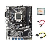 Guindxan B75 ETH Mining Motherboard 8XPCIE USB Adapter+CPU+SATA 15Pin to 6Pin Cable+SATA Cable LGA1155 B75 Motherboard