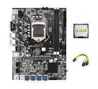 Guindxan B75 ETH Mining Motherboard 8XPCIE USB Adapter+G1620 CPU+6Pin to Dual 8Pin Cable LGA1155 MSATA B75 USB Motherboard