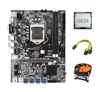 Guindxan B75 USB ETH Mining Motherboard 8XPCIE to USB+G630 CPU+6Pin to Dual 8Pin Cable+Fan LGA1155 B75 BTC Motherboard