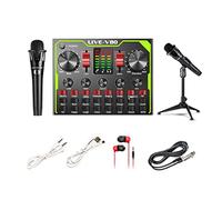 Guindxan E300 Microphone Wireless Bluetooth for Live Streaming V80 Sound Card Professional Studio Condenser Microphone(Tripod)