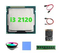 Guindxan I3 2120 CPU+DDR3 4GB 1600Mhz RAM+128G SSD+RGB Fan+SATA Cable+Switch Cable+Thermal Pad LGA1155 for B75 Mining Motherboard