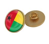 Guinea-Bissau Flag Badge Brooch Pin - Patriotic World Flag Letter Printing Pins Art Novelty Brooch Lapel Pin Buckle Charm Jewelry For Women Men Round