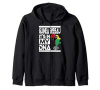 Guinea Bissau Is In My DNA Flag Africa Map Raised Fist Zip Hoodie