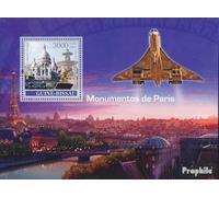 Guinea-Bissau miniature sheet 618 (complete. issue) unmounted mint / never hinged ** MNH 2007 Monuments of Paris / Concorde (Stamps for collectors) Airplanes / Balloons / Zeppelins / Aviation